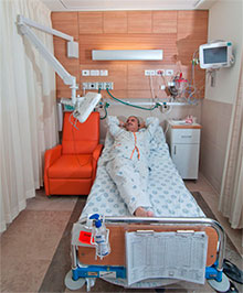 Больничная палата отделения кардиологии Рамбам. Лечение в Израиле